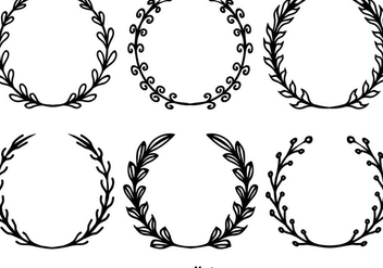 Hand Drawn Wreath Vectors - vector gratuit #356181